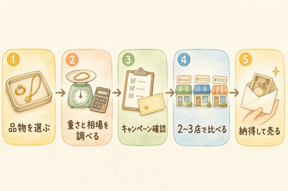 大吉で損しないための5ステップの流れ図